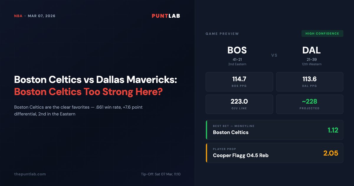 PuntLab NBA preview – Boston Celtics vs Dallas Mavericks betting tips, odds and player props