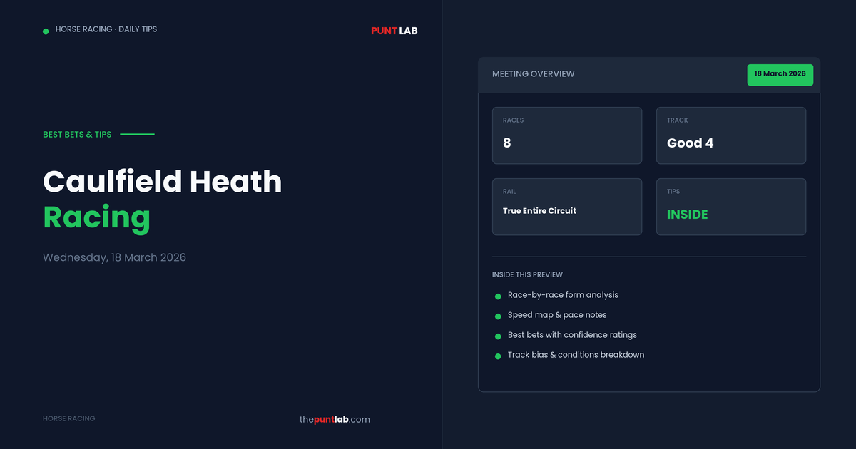 PuntLab Caulfield Heath racing tips and best bets — Caulfield Heath form guide Wednesday, 18 March 2026