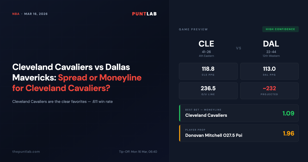PuntLab NBA preview – Cleveland Cavaliers vs Dallas Mavericks betting tips, odds and player props