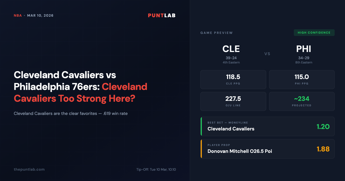 PuntLab NBA preview – Cleveland Cavaliers vs Philadelphia 76ers betting tips, odds and player props