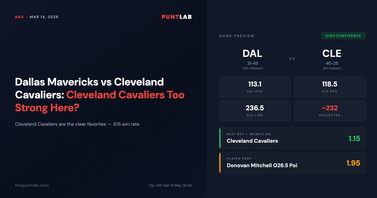 PuntLab NBA preview – Dallas Mavericks vs Cleveland Cavaliers betting tips, odds and player props