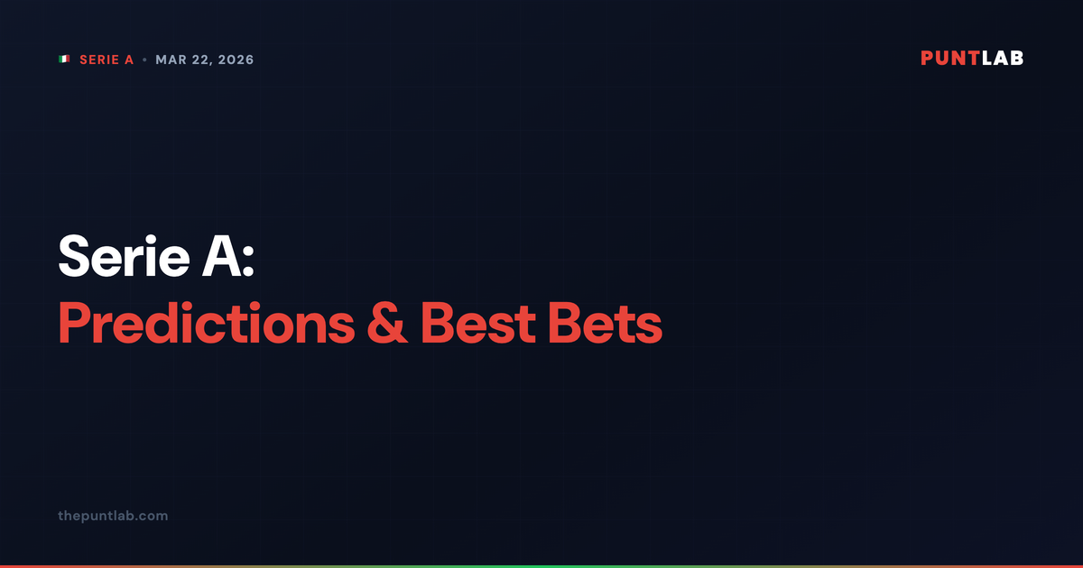 PuntLab Serie A predictions and best bets for March 21–23, 2026