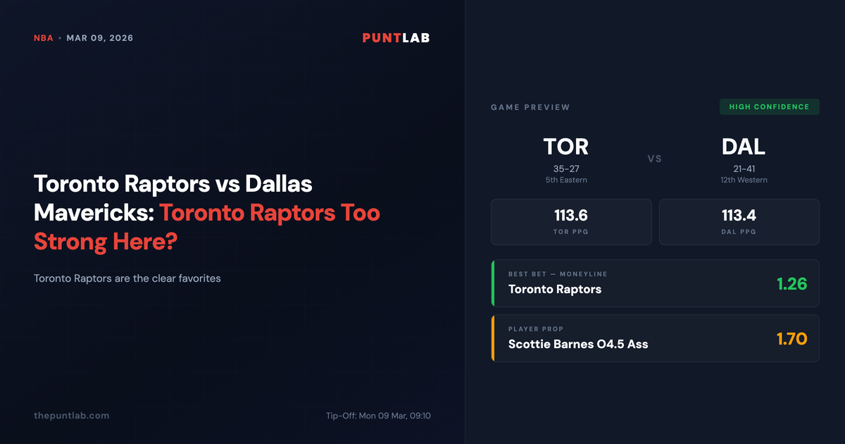 PuntLab NBA preview – Toronto Raptors vs Dallas Mavericks betting tips, odds and player props