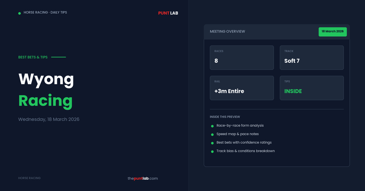 PuntLab Wyong racing tips and best bets — Wyong form guide Wednesday, 18 March 2026