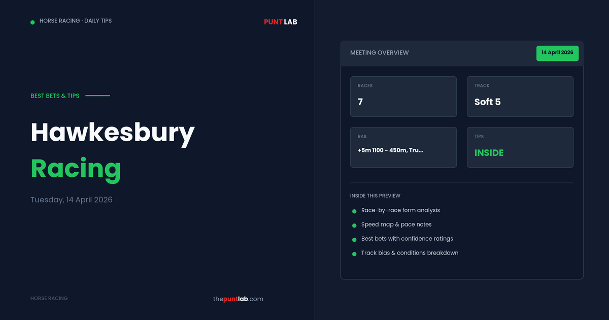 PuntLab Hawkesbury racing tips and best bets — Hawkesbury form guide Tuesday, 14 April 2026