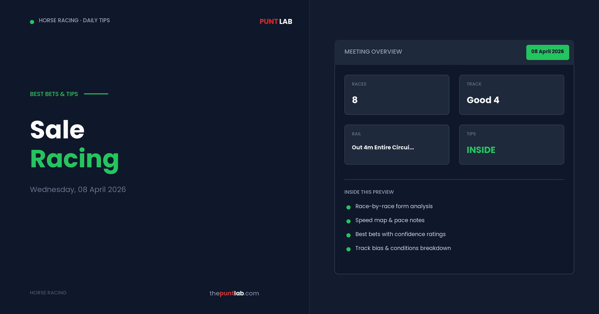 PuntLab Sale racing tips and best bets — Sale form guide Wednesday, 08 April 2026
