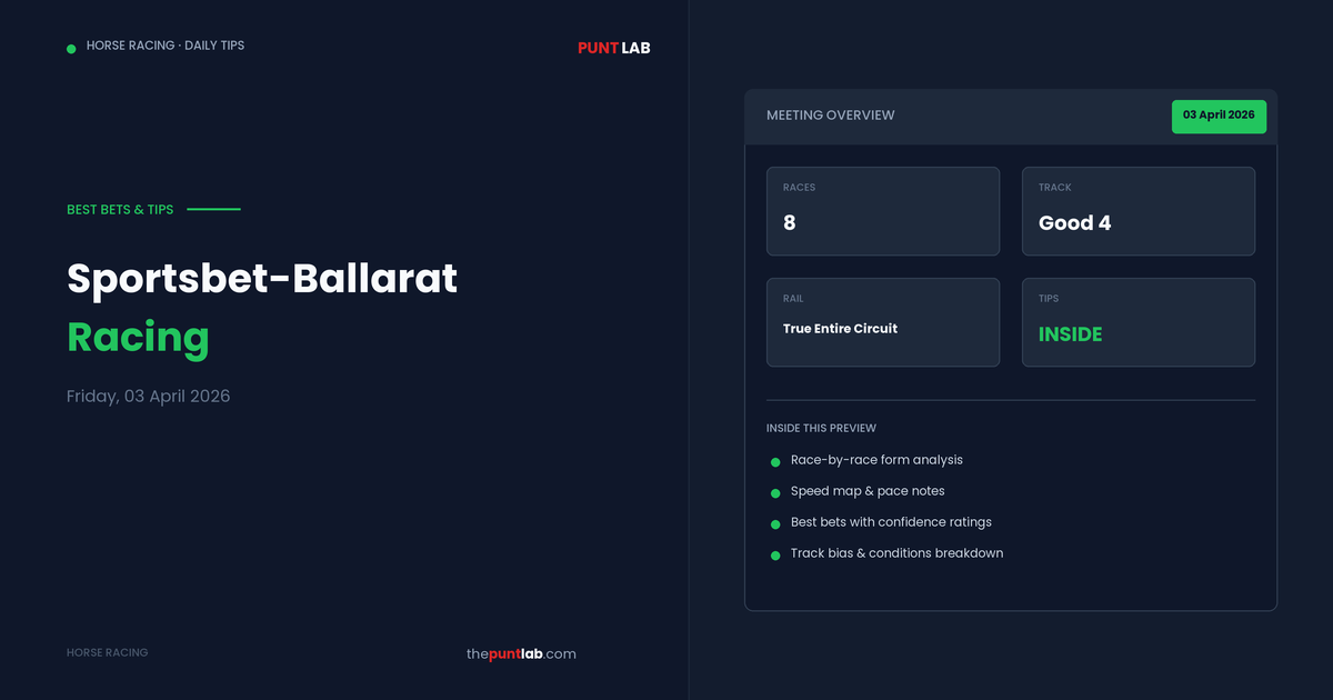 PuntLab Sportsbet-Ballarat racing tips and best bets — Sportsbet-Ballarat form guide Friday, 03 April 2026