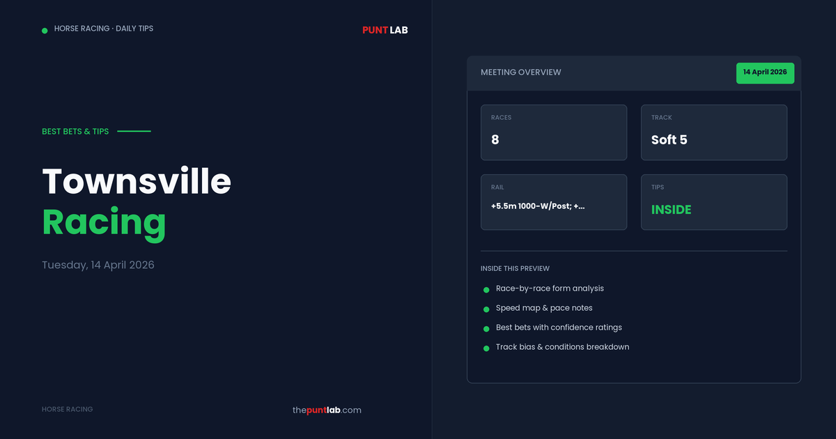 PuntLab Townsville racing tips and best bets — Townsville form guide Tuesday, 14 April 2026